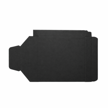 Preview: Schwarze Tafelverpackung für 50g Schokoladen mit Schrägrand